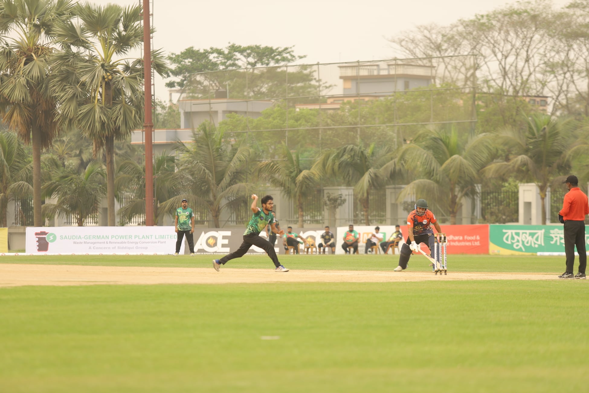 Cricket stadium with crowd